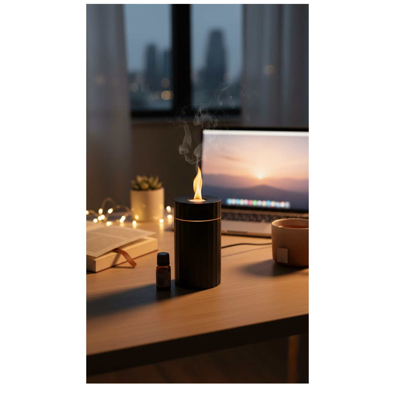 GlowMist- Difuzor Auto cu Efect de Flacara si LED